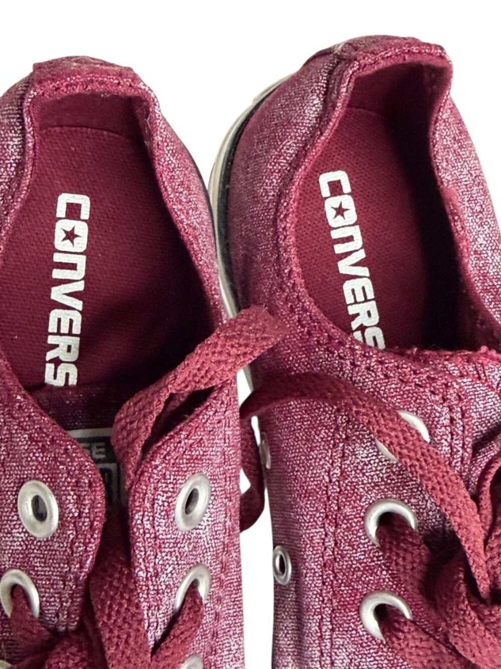 Converse All Star Ox Heart Sneakers Shoes Flats Womens Distressed Red 8 - Picture 5 of 10